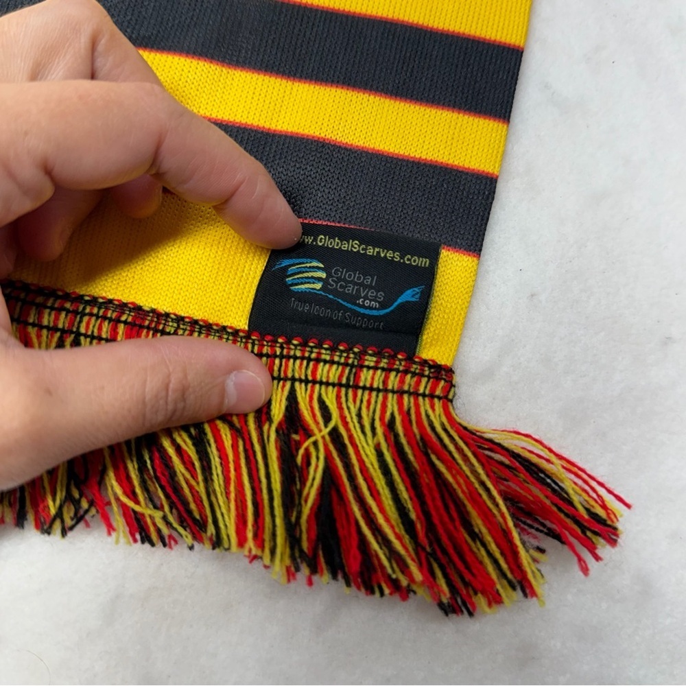 Charleston Battery Yellow Black Scarf Polyester Soccer - Picture 10 of 11